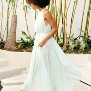 We Are HAH Hot As Hell Light Blue Chiffon Maxi Dress